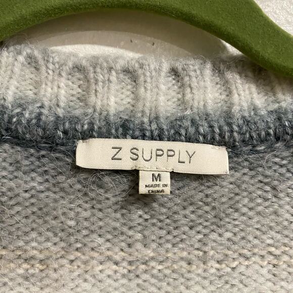 Z SUPPLY Dusty Indigo Striped Autumn V Neck Sweater Sz M - Picture 5 of 13